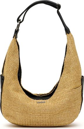 Hammitt Tom Zip Medium Hobo Bag in Noir Smooth Raffia/Gunmetal at Nordstrom
