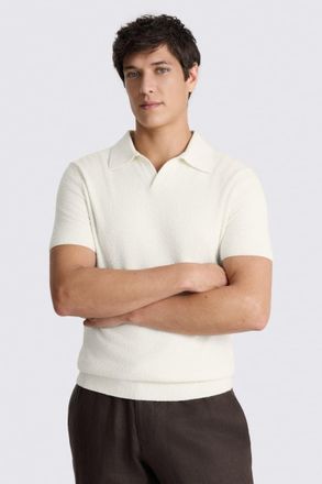Moss Off-White Boucl&eacute; Skipper Polo Shirt