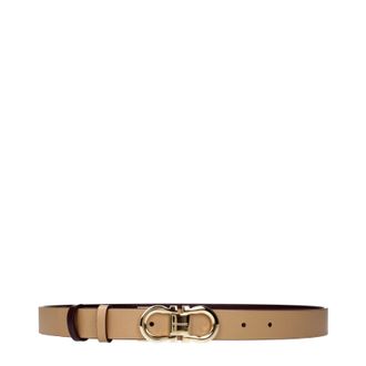 Ferragamo Damens G&uuml;rtel Leder Beige/Barolo