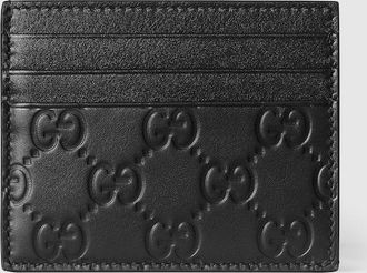 Gucci GG Emblem Card Case, Black, Leather
