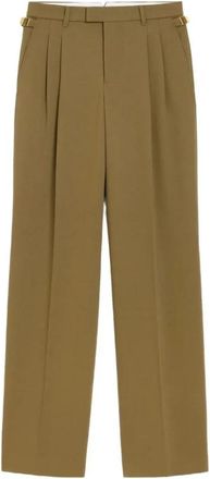 Ami Wool Tabs Wide Broeken - Dames - Wijde Broeken - Groen - M - Wol - Broeken
