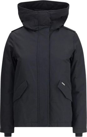 Woolrich Stijlvolle dameskleding Aw 25 - Dames - Winterjassen - Zwart - L - Katoen - Jassen