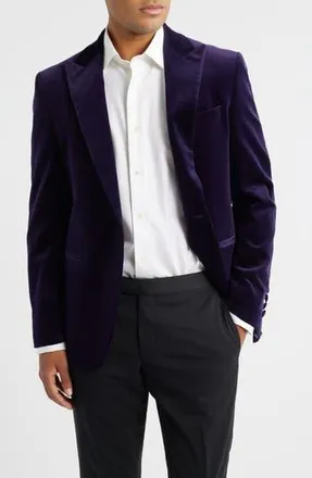 Jack Victor Erie Purple Stretch Velvet Dinner Jacket in Plum at Nordstrom Rack, Size 38 Regular