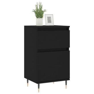 Berkfield Home Sideboards 2 pcs Black 40x35x70 cm Engineered Wood | Size: 40 x 35 x 70 cm