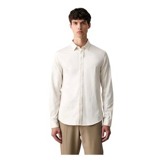 A|X Armani Exchange Camisa de Botones Ajustada - Shirts - Hombre - Beige - 2XL