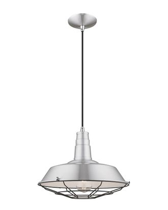 Livex Lighting Livex Metal Shade 1 Lt Brushed Aluminum Mini Pendant