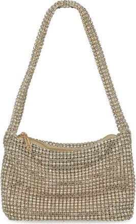 Jessica McClintock Fiona Rhinestone Embellished Shoulder Bag in Light Gold at Nordstrom Rack