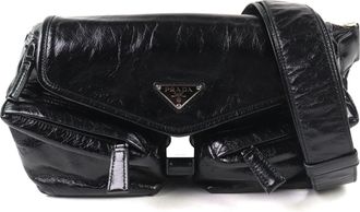 Prada Black Leather Shoulder Bag Sling Bag (Pre-Owned)