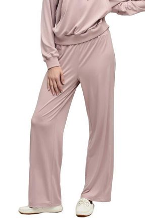 Barefoot Dreams Butterchic Piped Wide Leg Pants in Teaberry at Nordstrom, Size X-Large