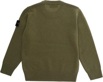 Stone Island Boys Crew Neck Wool Sweater Green Tops Top