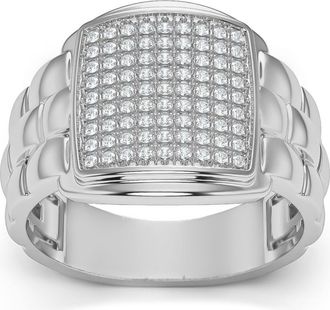 Pompeii3 1/4Ct Pave Diamond Mens Wide Ring Lab Grown in White, Yellow, or Rose Gold