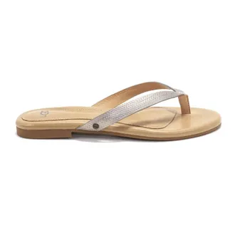 UGG Womens Allaria Ii Leather Flip Flops In Soft Gold