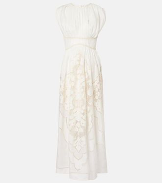 Zimmermann Daylight embroidered linen maxi dress