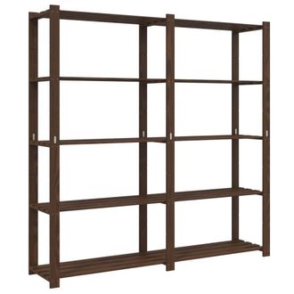 Berkfield Home 5-Tier Storage Rack Brown 170x38x170 cm Solid Wood Pine | Size: 170 x 38 x 170 cm