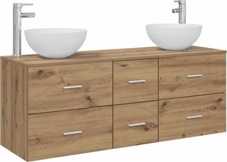vidaXL Juego De Muebles De Ba&ntilde;o 3 Uds. Roble Artisan 49,5 X 35 X 63 Cm Vidaxl