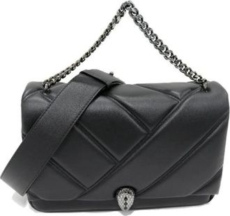 Bulgari Pre-owned Serpenti Cabochon Calf 2way Schoudertas - Dames - Vintage Schoudertas - Zwart - ONE Size - Leer - Vintage