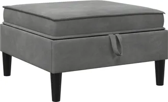 vidaXL Pouf Con Storage Grigio Scuro Velluto Vidaxl