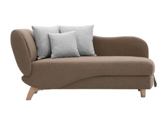 VENTE-UNIQUE.COM Div&aacute;n cama tela marr&oacute;n