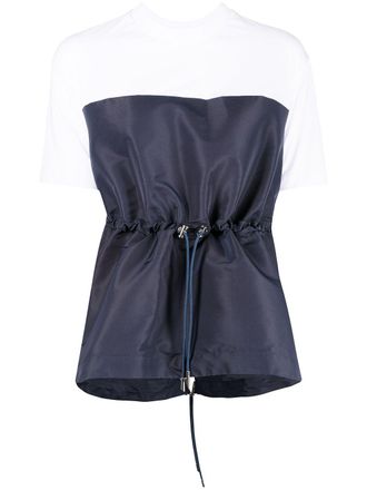 Alexander McQueen Top asimmetrico con coulisse - Blu