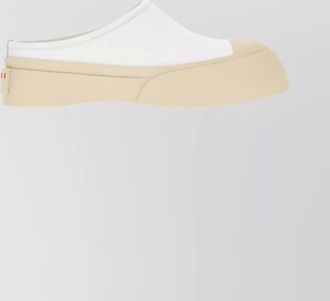 Marni leather round toe slippers with rubber sole