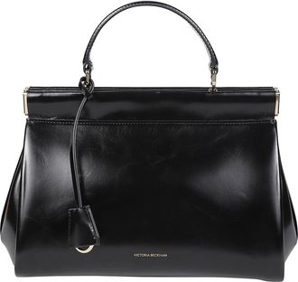 Victoria Beckham Black Sloane Frame Structured Calf Leather Shoulder Bag