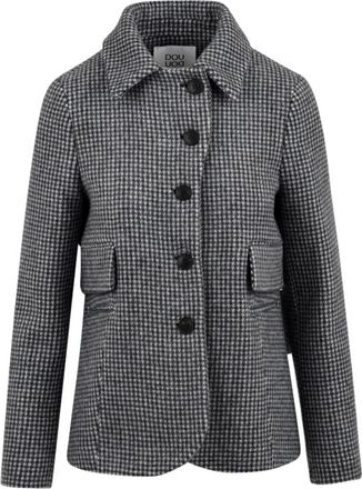 Douuod Houndstooth Jas met Italiaanse Kraag - Dames - Zomerjassen - Veelkleurig - M - Jassen