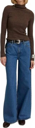 SPRWMN Coco Wide Leg Denim Jeans In Mid Blue