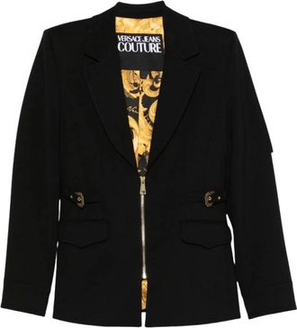 Versace Jeans Couture Zip Blazer - Dames - Blazers - Zwart - XL - Leer - Jassen