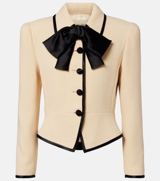 Valentino Bow-detail virgin wool cr&ecirc;pe jacket