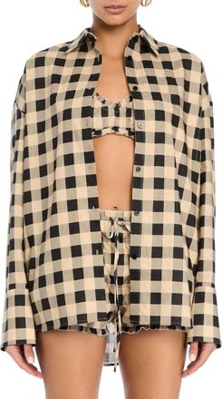SER.O.YA Gigi Linen Top In Bolg Gigham