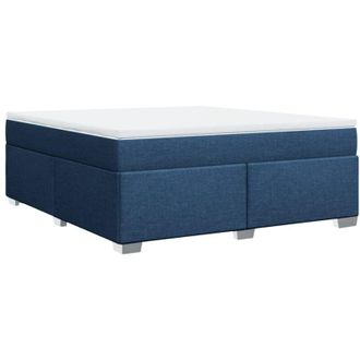 vidaXL Cama Box Spring Con Colch&oacute;n Tela Azul 180x200 Cm Vidaxl