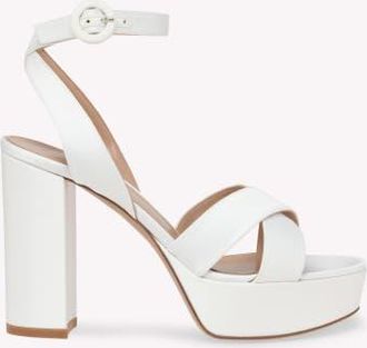 Gianvito Rossi Sabrina Sandal in White Satin at Nordstrom, Size 38.5