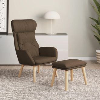 vidaXL Sill&oacute;n De Relax Con Taburete Tela Marr&oacute;n Vidaxl
