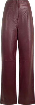 Alberta Ferretti Lederbroek - Dames - Leren Broeken - Bruin - XL - Leer - Broeken