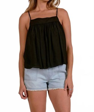 Elan Spaghetti Strap Tank Top In Black