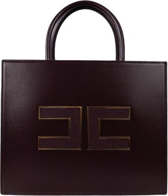Elisabetta Franchi Large Tote Bag - Bordeaux