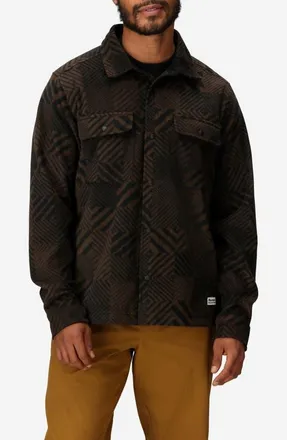 Marmot Felton Long Sleeve Fleece Snap-Up Shirt in Black Patchwork at Nordstrom, Size X-Large