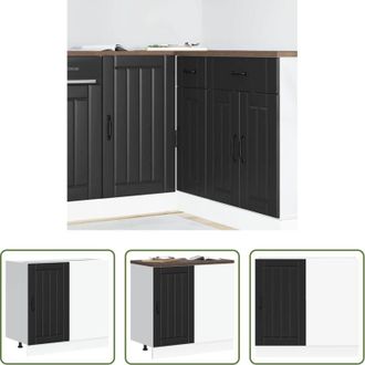 vidaXL vidaXL Mobile per lavello - Mobiletto da cucina Lucca Nero in legno ingegnerizzato