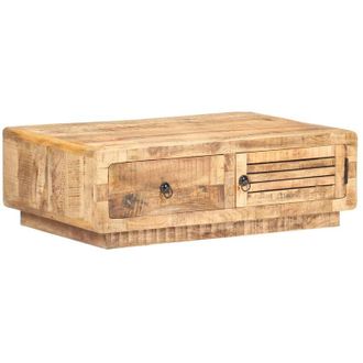 vidaXL Mesa De Centro Madera De Mango Rugosa 90x60x29 Cm Vidaxl