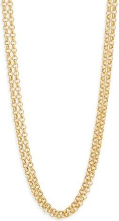 Argento Vivo Double Chain Toggle Necklace in Gold at Nordstrom Rack