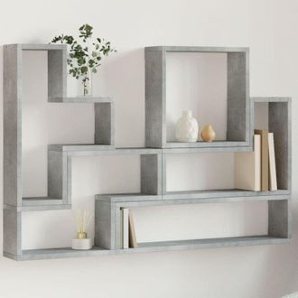 vidaXL Vidaxl - Estanter&iacute;a De Pared Madera Ingenier&iacute;a Gris Hormig&oacute;n 96x12x64 Cm