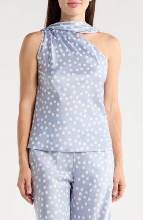 Renee C Scarf Detail One Shoulder Top in Steel Blue at Nordstrom Rack, Size X-Small