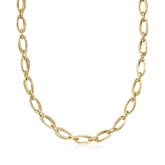 Ross-Simons Italian 18kt Yellow Gold Double-Oval Link Necklace