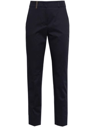 PESERICO satin cigarette trousers - Blue