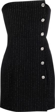 Alessandra Rich pinstripe mini dress - women - Polyamide/Virgin Wool/Polyester/Viscose/Polyamide/Elastane - 40 - Black