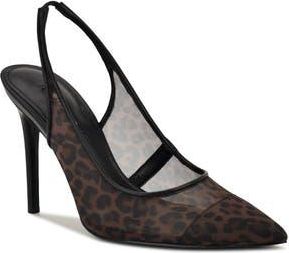Nine West Feather Pointed Toe Slingback Pump in Dark Brown at Nordstrom Rack, Size 6.5