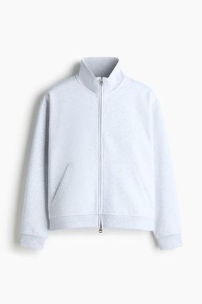 H&M Loose Fit Boxy Zip-through Sweatshirt in Light Gray Melange at Nordstrom, Size Xxx-Large