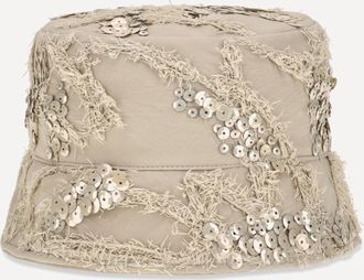 Brunello Cucinelli Cappello a Secchiello con ricami e paillettes Woman M