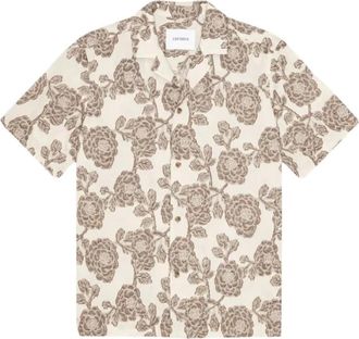 Les Deux Lesley Flower Jacquard Ss Shirt - Heren - Korte mouwen Overhemden - Veelkleurig - L - Katoen - Overhemden