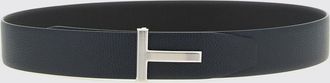 Tom Ford Cintura regolabile in pelle di vitello testurizzata con fibbia T logo